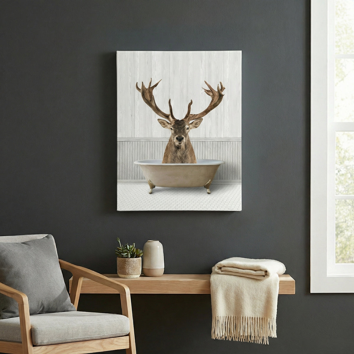 Bath Time Deer