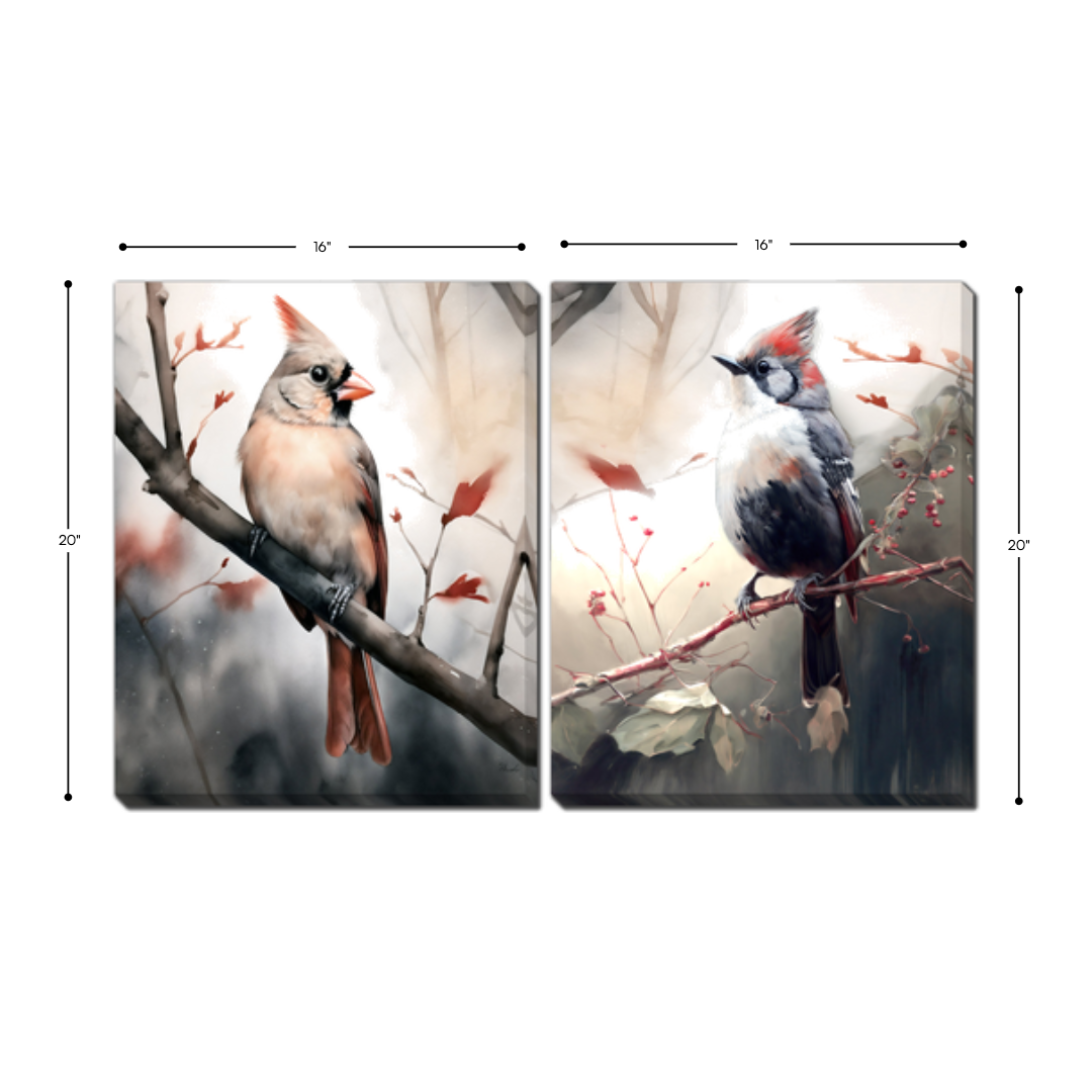Bird on Branch Set of 2
