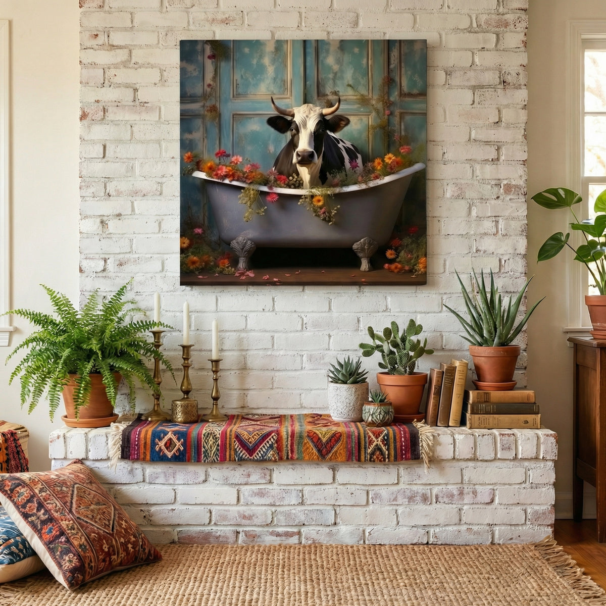 Bathroom Jungle Joy Cow