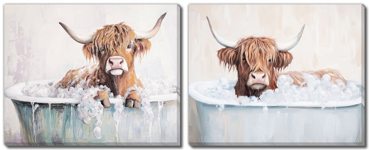 Highland Cow Bath Set of 2